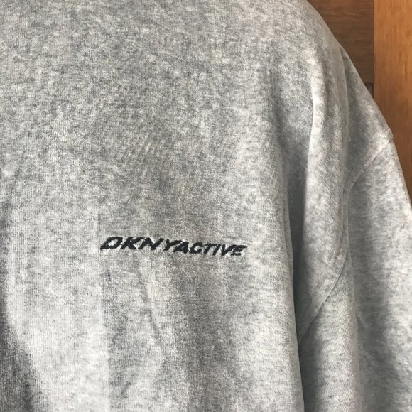 DKNY Active Gray with Black Trim Velour Zip-Up Jacket X-Large - Picture 3 of 9